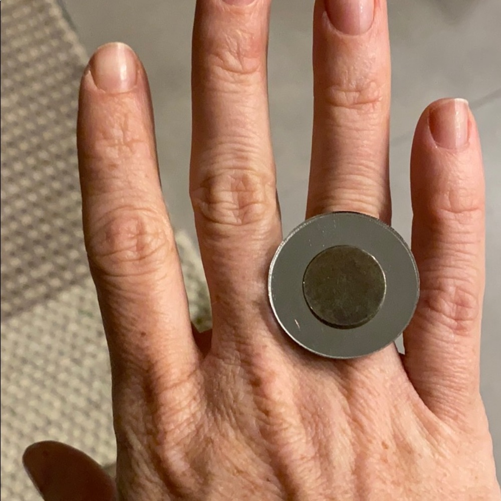 Mirror ring with gold